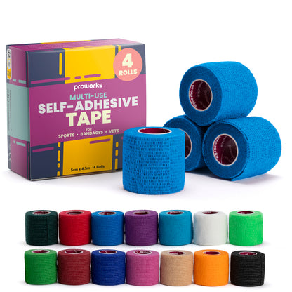 Sock Wrap Sports Tape - Blue (4 Rolls)