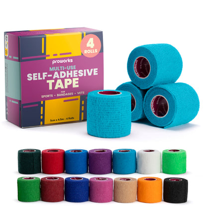 Sock Wrap Sports Tape - Light Blue (4 Rolls)