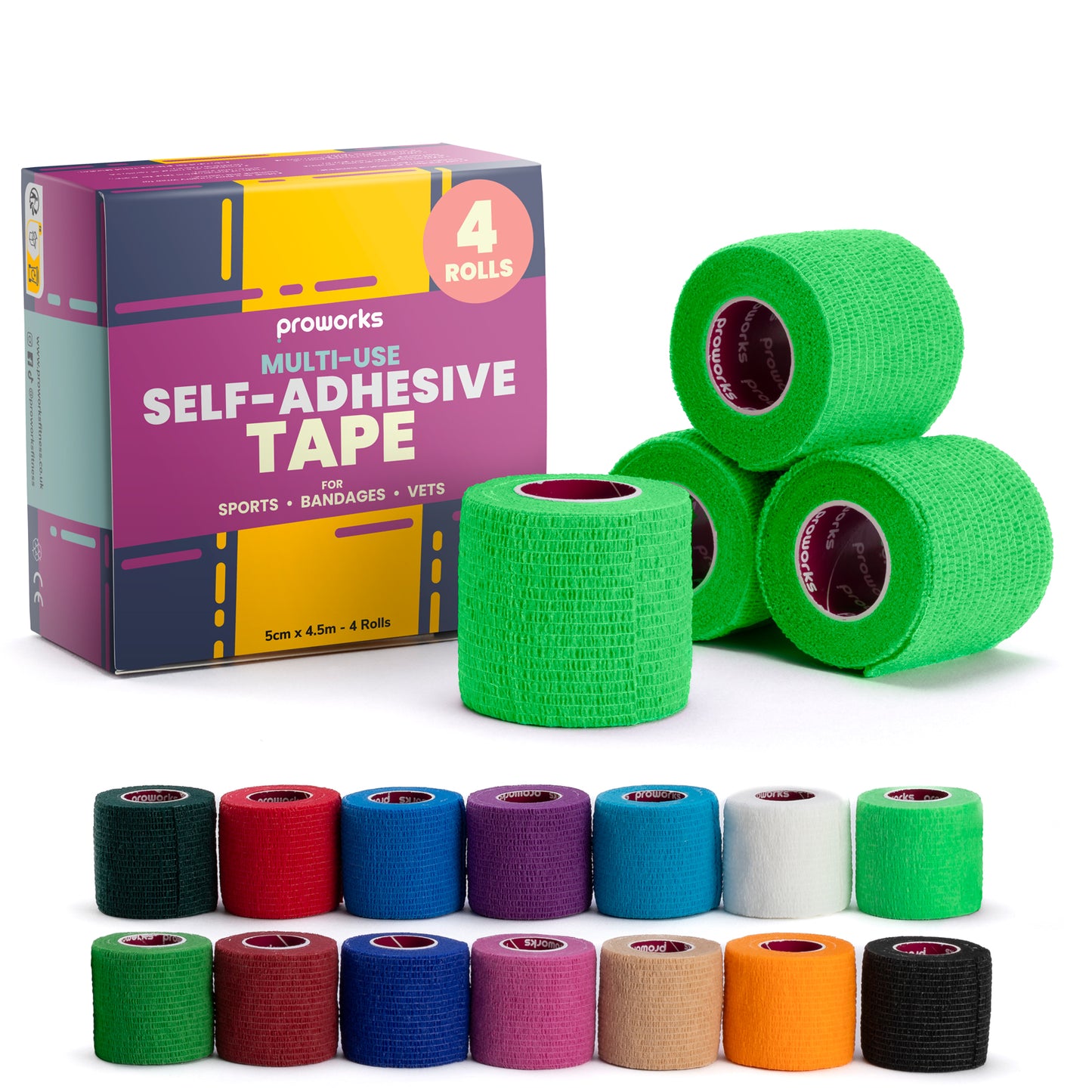 Sock Wrap Sports Tape - Light Green (4 Rolls)