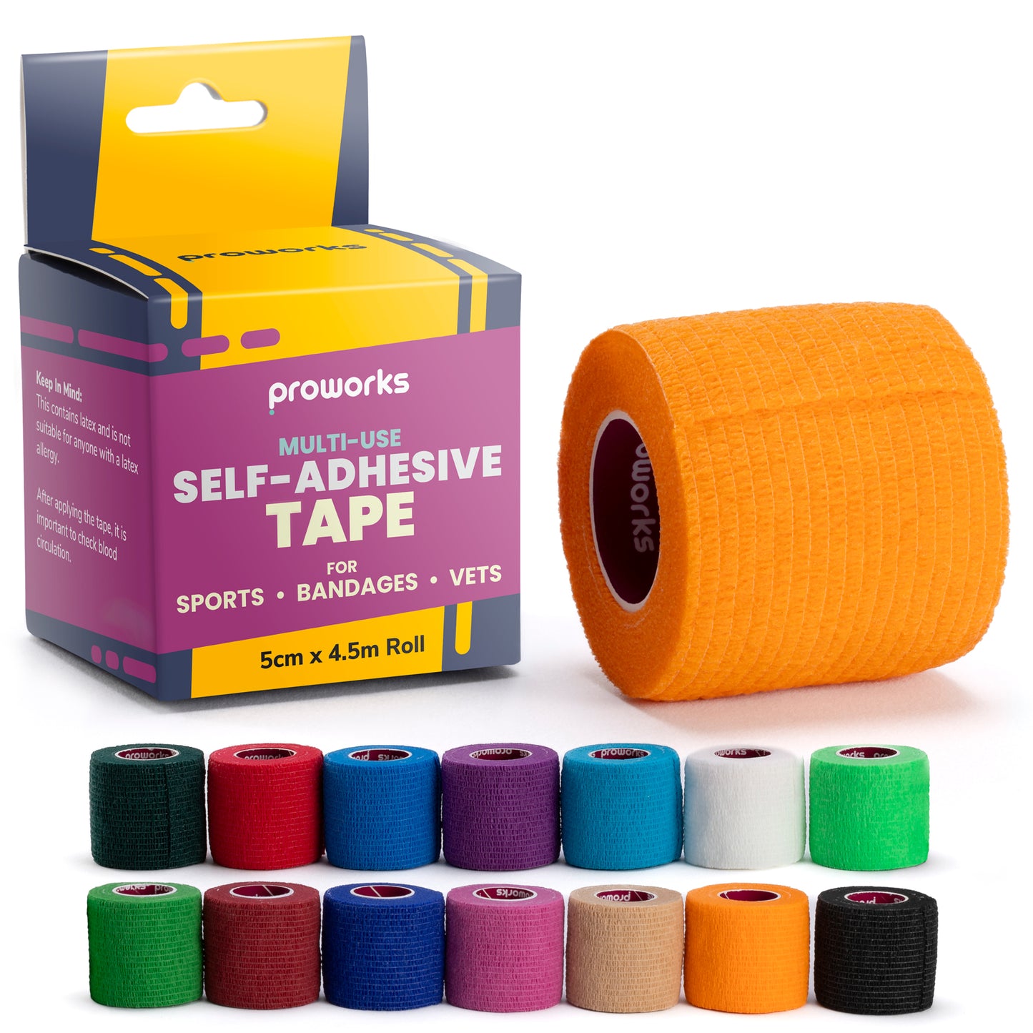 Sock Wrap Sports Tape - Orange (1 Roll)