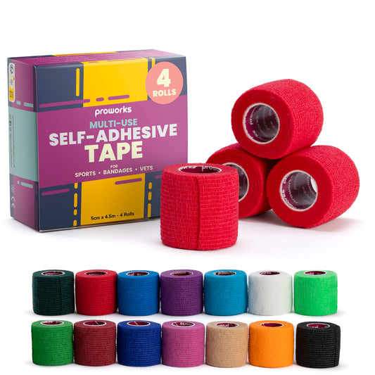 Sock Wrap Sports Tape - Red (4 Rolls)