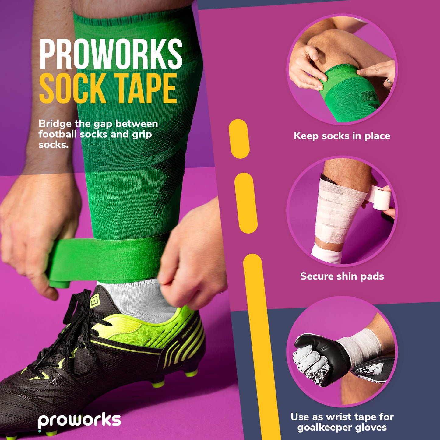 Sock Wrap Sports Tape - Black (1 Roll)