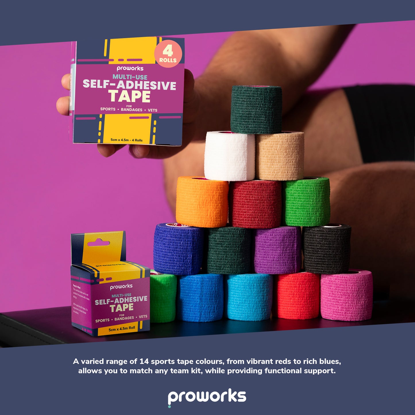Sock Wrap Sports Tape - White (4 Rolls)